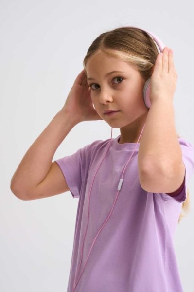 Organik Kısa Kollu Kız Çocuk Tişört - Lila