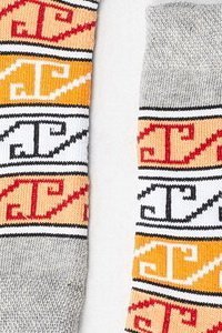 Kadın Halı Desen Soket Çorabı  - Gri