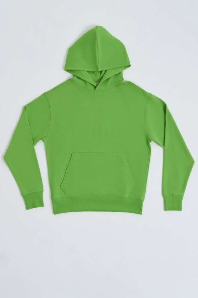 Organik Kapüşonlu Uzun Kollu Erkek Sweatshirt - Yeşil Yeşil - XXL