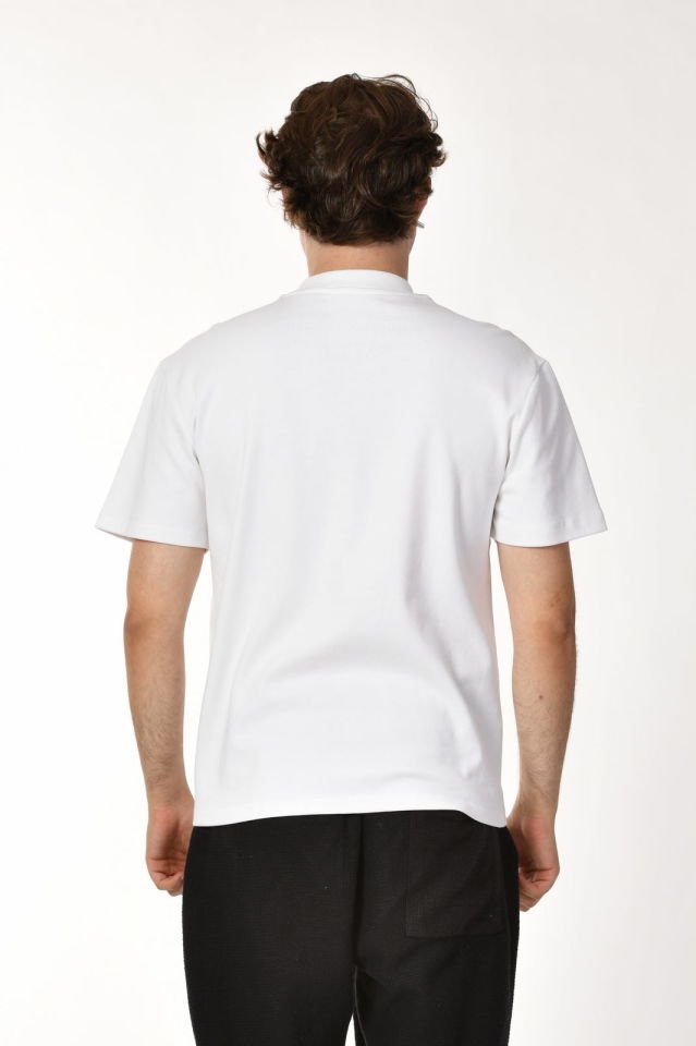 Zegy Bisiklet Yaka Kısa Kollu Erkek Tişört - Beyaz