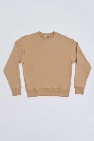 Organik Uzun Kollu Yuvarlak Yaka Erkek Sweatshirt - Bej Bej - XL