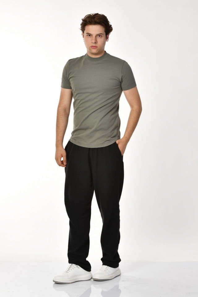 Zegy Bisiklet Yaka Kısa Kollu Erkek Tişört  - Yeşil