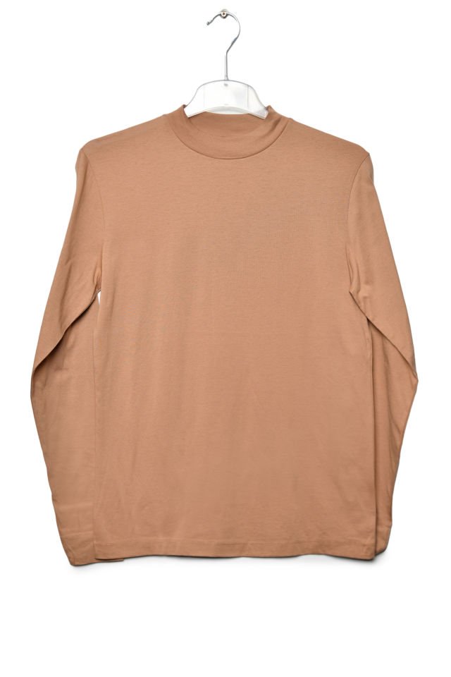 Zegy Bisiklet Yaka Uzun Kollu Erkek Tişört  - Camel