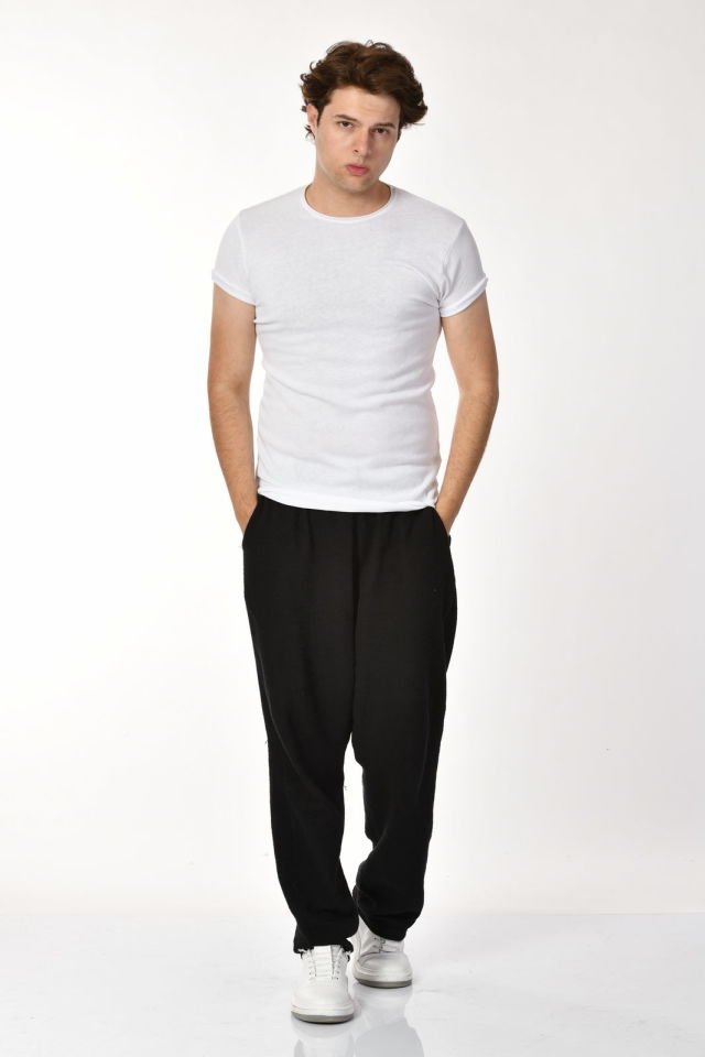 Zegy Bisiklet Yaka Kısa Kollu Erkek Tişört  - Beyaz