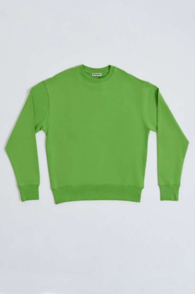 Organik Uzun Kollu Yuvarlak Yaka Erkek Sweatshirt - Yeşil Yeşil - S