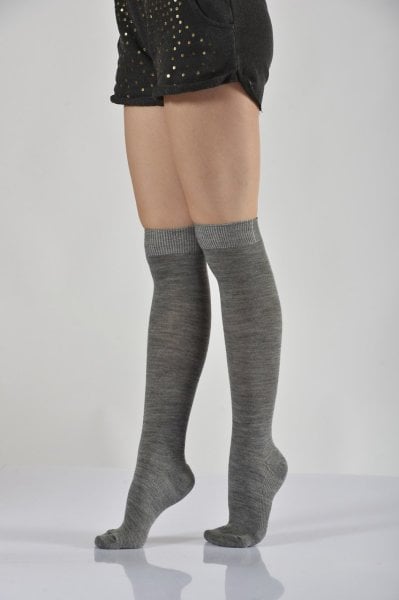 Kadın Dizaltı Çorabı  - Gri