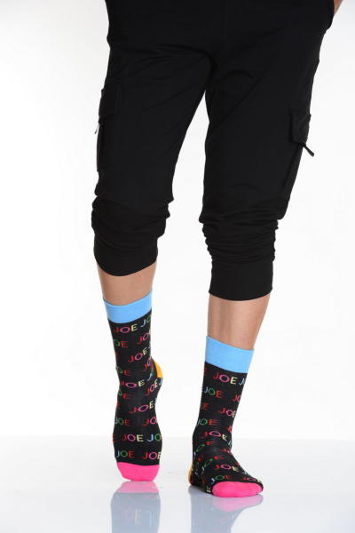 Çok Renkli Harf Desenli Erkek Soket Çorabı Çok Renkli E213