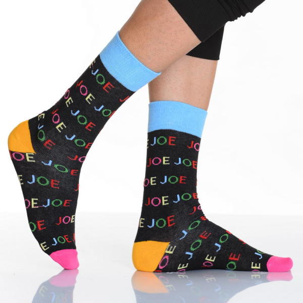 Çok Renkli Harf Desenli Erkek Soket Çorabı Çok Renkli E213