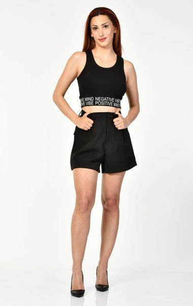 First Chance Cepli Kadın Şort  - Siyah