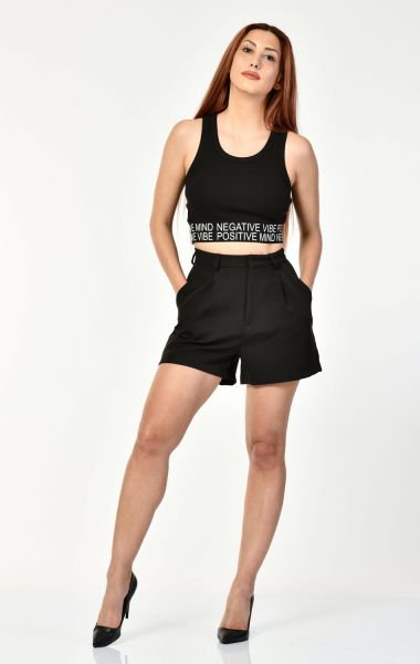 First Chance Cepli Kadın Şort  - Siyah