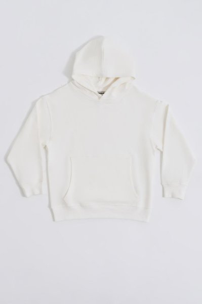 Organik Kapüşonlu Uzun Kollu Erkek Çocuk Sweatshirt - Ekru Ekru - 10-12