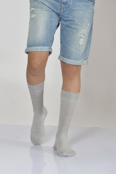Erkek Lacoste Dokulu Soket Çorabı  - Açık Gri 12\\\'li Paket