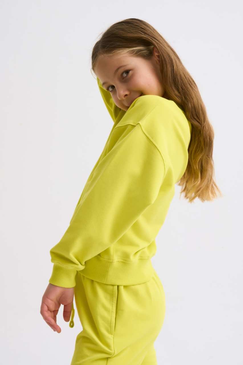 Organik Uzun Kollu Kız Çocuk Sweatshirt - Sarı Sarı - 10-12