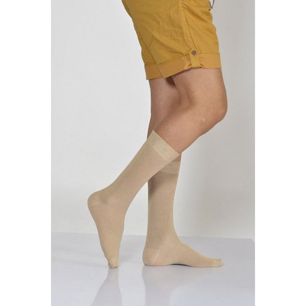 Erkek Lüx Bambu Düz Tek Renk Soket Çorabı  - Bej 12\\\'li Paket