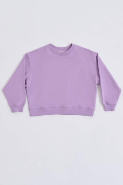Organik Uzun Kollu Kız Çocuk Sweatshirt - Lila Lila - 8-10