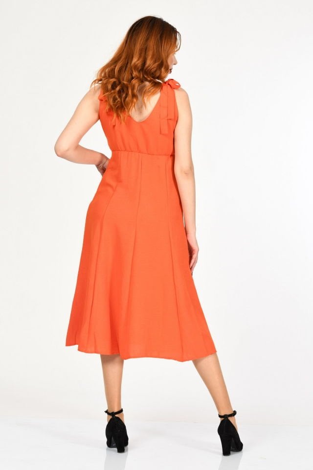 Bebe Plus Askılı Uzun Elbise  - Nar Çiçeği