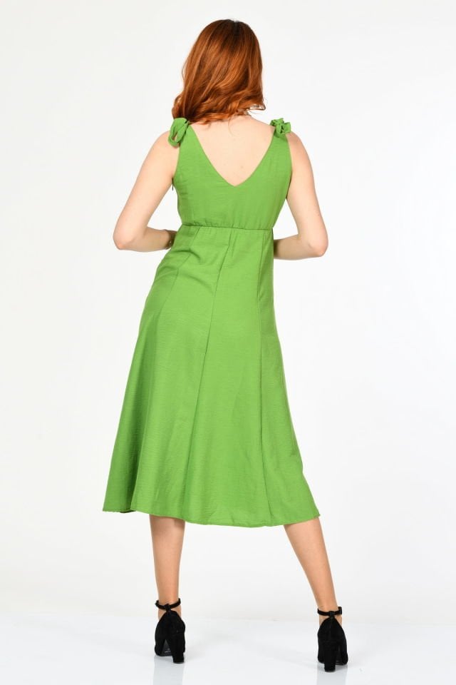 Bebe Plus Askılı Uzun Elbise  - Yeşil