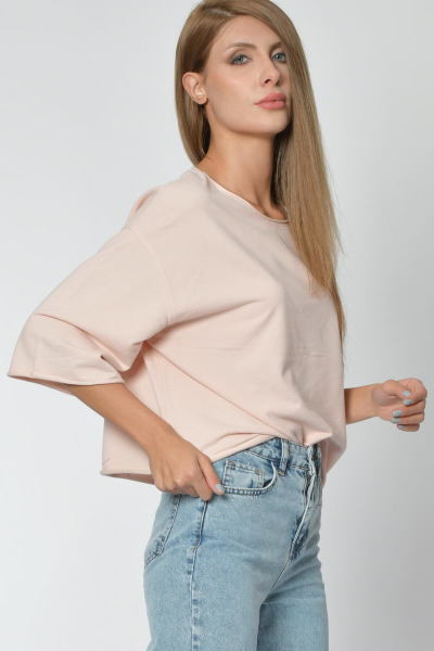 Zegy Yuvarlak Yaka Sweatshirt - Pembe