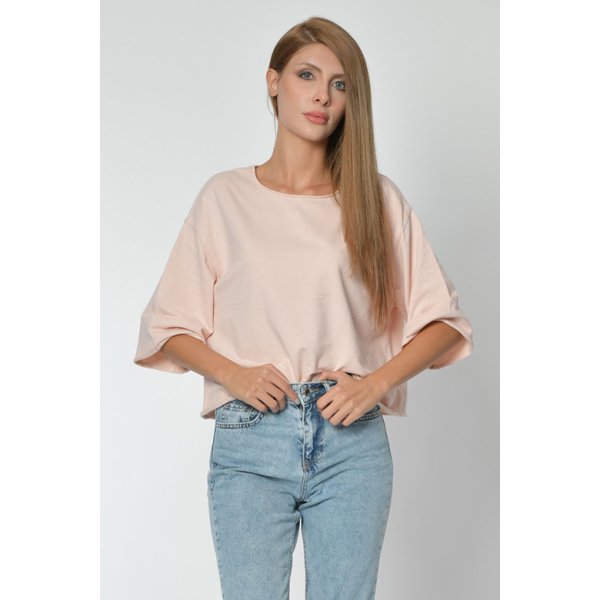 Zegy Yuvarlak Yaka Sweatshirt - Pembe