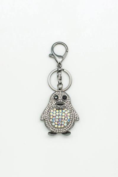 Penguen Figürlü Taşlı Anahtarlık