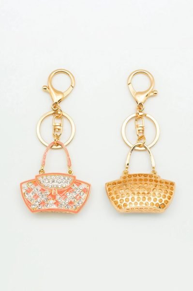 Kadın Çantası Figürlü Taşlı Anahtarlık