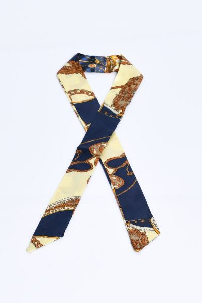 Desenli Dar Fular & Çanta Aksesuarı