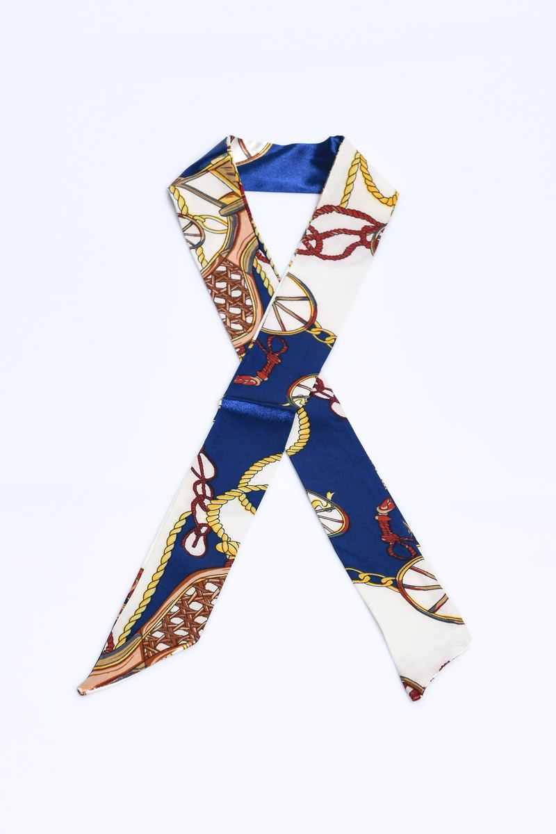 Desenli Dar Fular & Çanta Aksesuarı