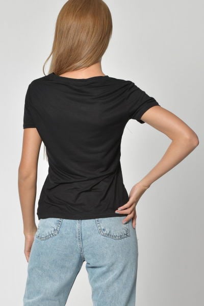 Zegy Bisiklet Yaka Basic Tişört - Siyah