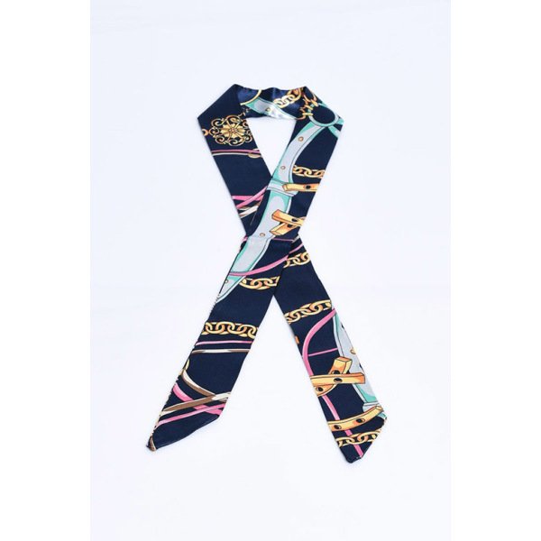 Desenli Dar Fular & Çanta Aksesuarı