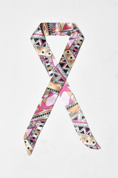 Desenli Dar Fular & Çanta Aksesuarı