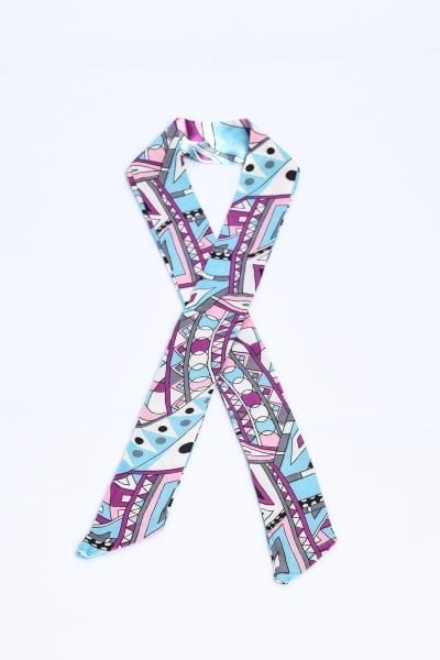 Desenli Dar Fular & Çanta Aksesuarı