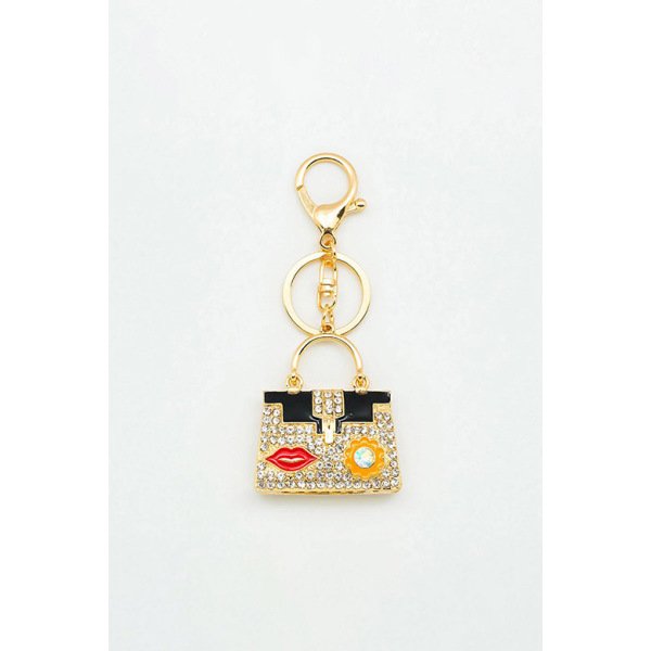 Kadın Çantası Figürlü Taşlı Anahtarlık