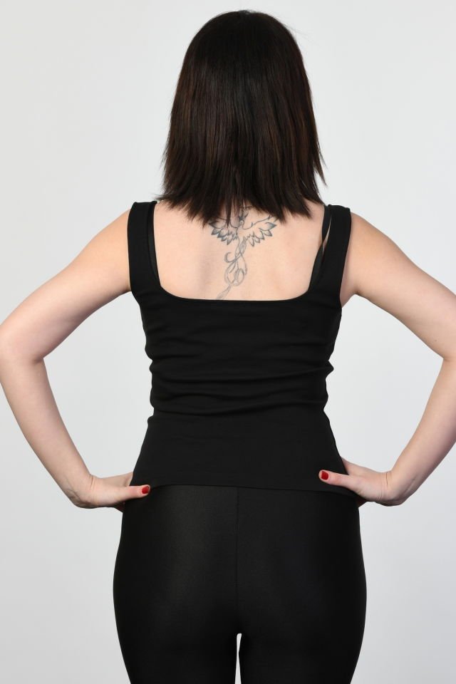 ZEGY Kalın Askılı Kadın Bluz  - Siyah