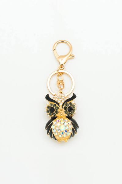 Baykuş Figürlü Taşlı Anahtarlık