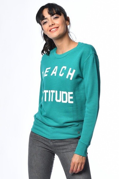 Cotton Candy Baskılı Kadın Sweatshirt - Mint