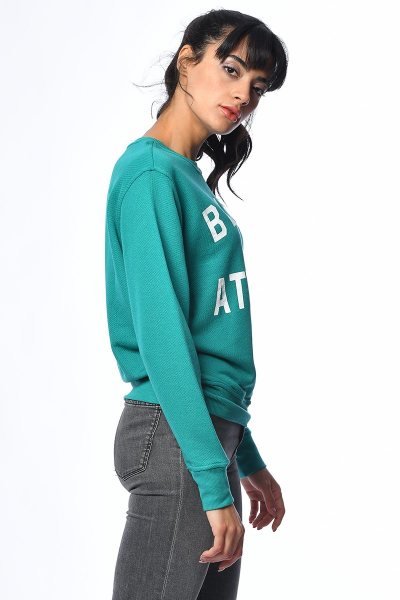 Cotton Candy Baskılı Kadın Sweatshirt - Mint