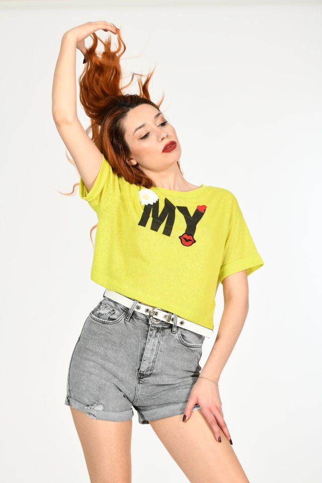 WhatsUp Duble Paça Yüksek Bel Denim Şort  - Gri