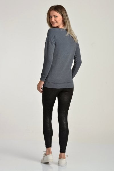 Cotton Candy Smiles are Free Baskılı Kadın Sweatshirt - Mıdnıght