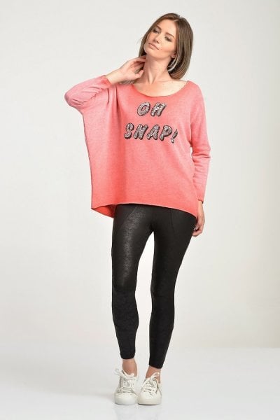 Cotton Candy OH SNAP! Kadın Sweatshirt - Mercan