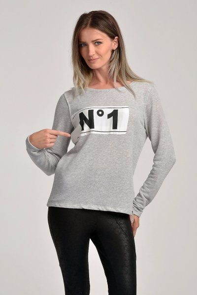 Cotton Candy No1 Kadın Sweatshirt - Gri Melanj