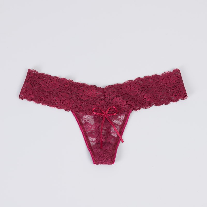 CottonHill Dantelli String Külot 943 VİŞNE - STANDART BEDEN
