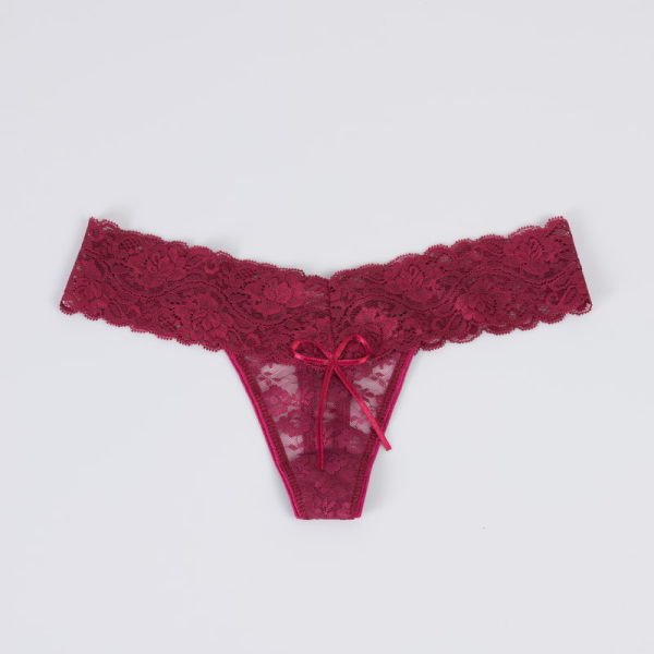 CottonHill Dantelli String Külot 943 VİŞNE - STANDART BEDEN