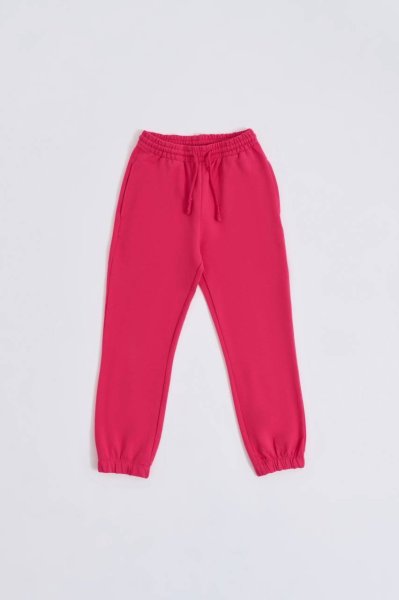 Organik Cepli Bağcıklı Kız Çocuk Eşofman Altı - Pembe Pembe - 12-14