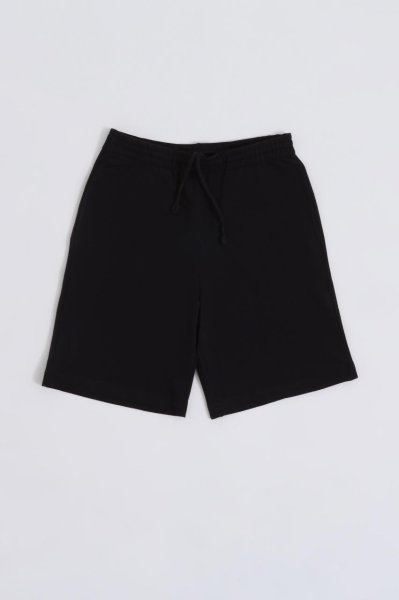 Organik Cepli Regular Fit Erkek Bermuda Şort - Siyah Siyah - XXL