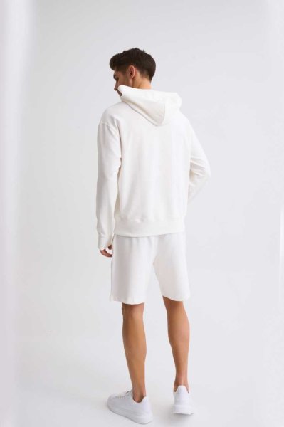 Organik Cepli Regular Fit Erkek Bermuda Şort - Ekru Ekru - XL