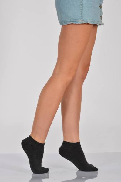 Kadın Tam Havlu Patik Çorabı  - Antrasit 6\\\'lı Paket