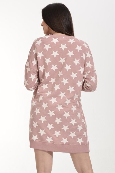 Cotton Candy Yıldız Baskılı Kadın Hırka - Pudra