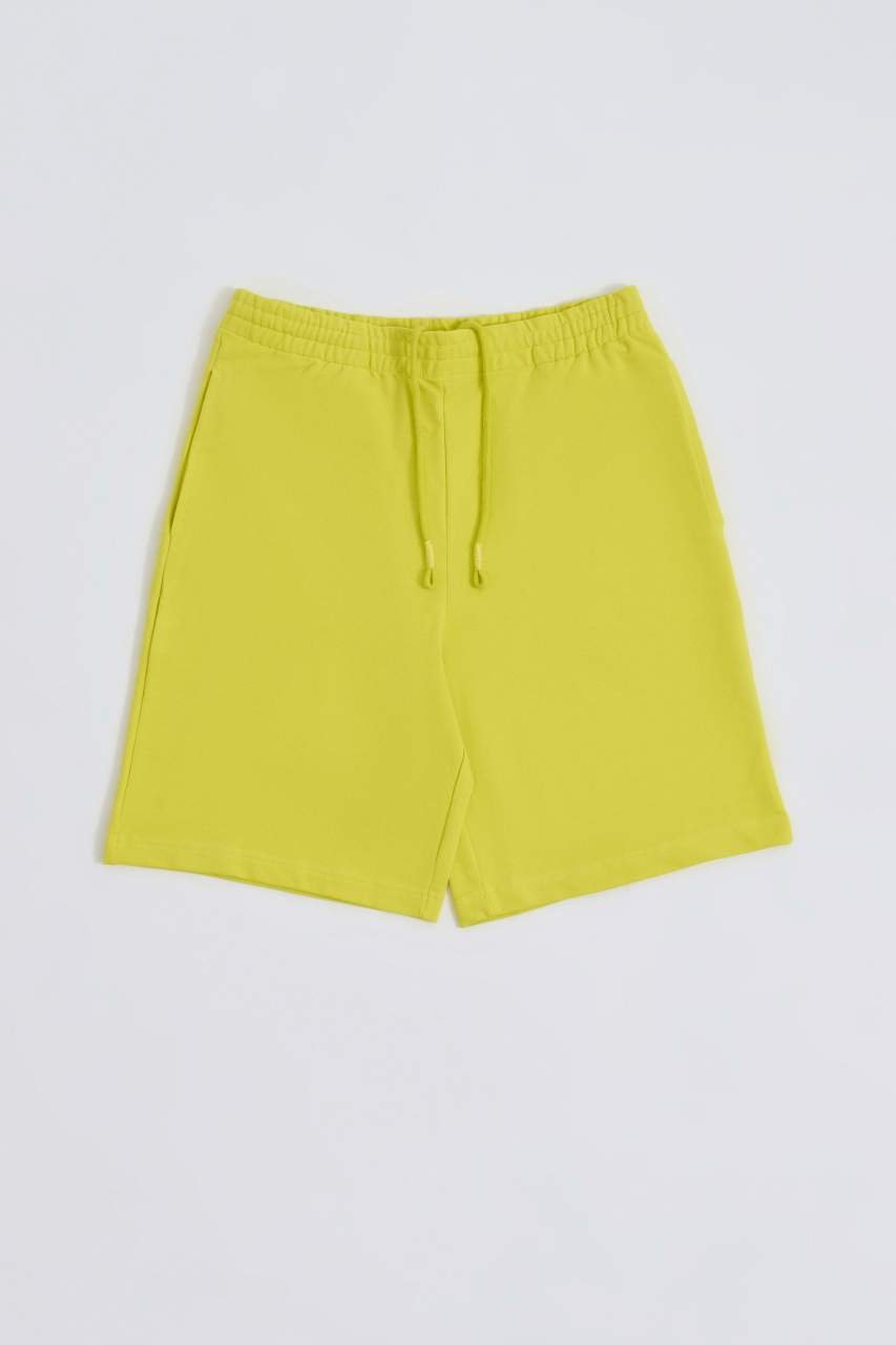 Organik Cepli Regular Fit Erkek Bermuda Şort - Sarı Sarı - L
