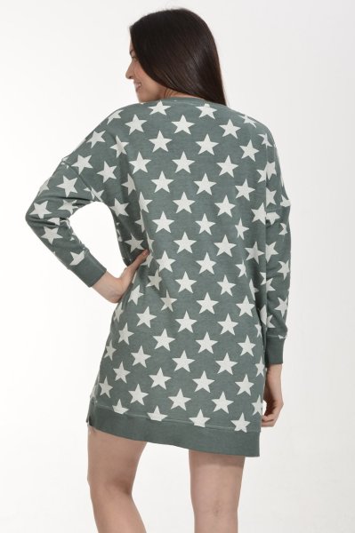 Cotton Candy Yıldız Baskılı Kadın Hırka - Yeşil