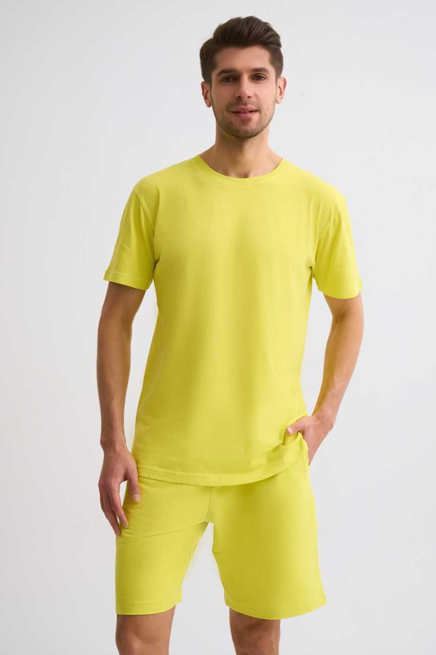 Organik Cepli Regular Fit Erkek Bermuda Şort - Sarı Sarı - S